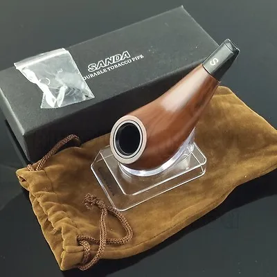 Small Mini Tobacco Pipe For Smoking With Pipe Stand&Pouch New Boxed • $7.99