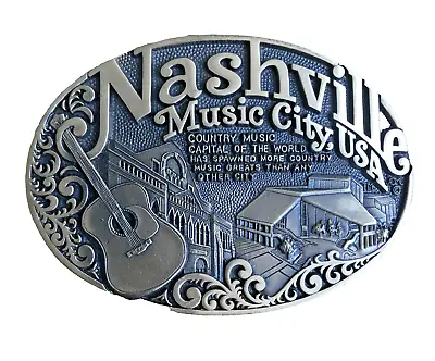 Nashville Music City USA Vintage Belt Buckle Grand Ole Opry Country Music • $17.95