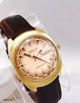 1970s LUCIEN PICCARD CIRCA 101 CALENDAR AUTOMATIC SWISS MEN'S WRISTWATCH RUNNING • $117.50