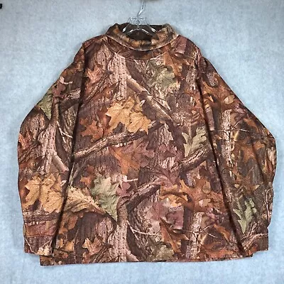Cabelas Sweater Mens 3XL XXXL Camo Turtle Neck Fleece Long Sleeve Hunting Hunter • $18.95