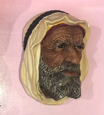 £12.99 • Buy 1968 VINTAGE BOSSONS Arab Head Wall Plaque Made In England Chalkware