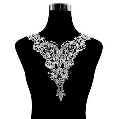 Neck Collar Guipure Lace Applique Evening Dancing Dress Embroidery Blossom Trim • £3.99