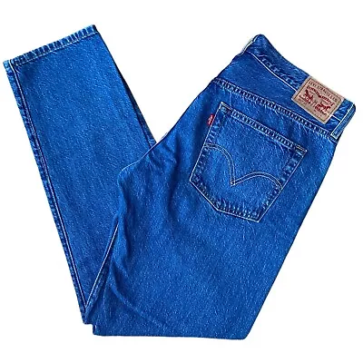 LEVI STRAUSS 501 W 32” L 34 Blue Denim Jeans Straight Mens • £18