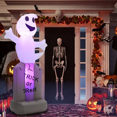  LED Halloween Decorations Inflatable Ghost Pumpkin Tombstone Light Yard Garden  • £15.95