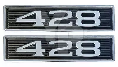 Vintage Style 7.0 428ci Engine Black & Chrome Plated Hood Scoop Emblems - Pair • $22.68