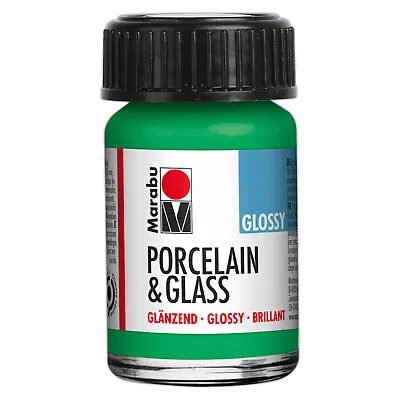 MARABU PORCELAIN & GLASS PAINT 15ml JAR GLOSSY WATER BASED TRANSPARENT 14 COLOUR • £6.99