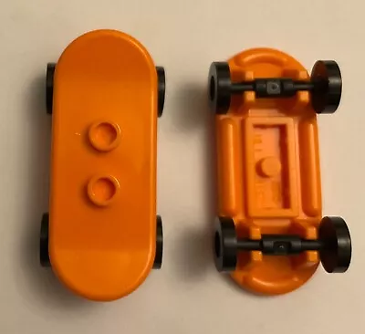 £1.75 • Buy LEGO 2 X Orange Skateboard With Black Wheels For Minifigures NEW UK Seller