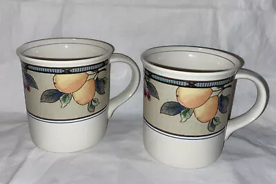 Pair Of Mikasa Intaglio Garden Harvest 8 Oz Mugs. Model CAC29 • $19.99