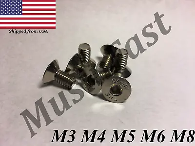 M3 M4 M5 M6 M8 Stainless Steel Hex Drive Flat Head Screw A2 Qty:102050100pcs • $5.80