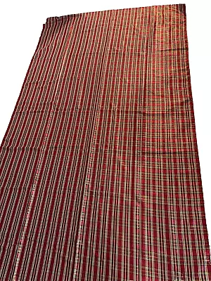 Holiday Christmas Taffeta Metallic Plaid  Red Green Gold Tablecloth 60x101  NEW • $19.99