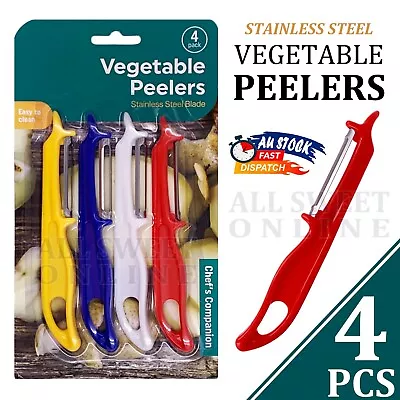 4x Vegetable Peelers Fruit Potato Peeler Strips Stainless Steel Blade Kitchen AU • $5.95
