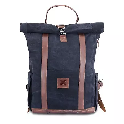 XAMBILLE Canvas Backpack Travel Backpack (Vintage Khaki/Cognac) • $43.19