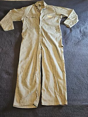 Vintage Big Mac Blue Herringbone Coveralls Carpenter Workwear Jumpsuit 44R • $45