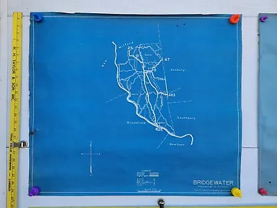 Vintage Town Of BRIDGEWATER CT Highway Dept. Blueprint Map Poster 29  X 25  • $36.75