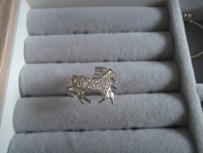 925 Sterling Silver Ring Unicorn? Horse Cubic ZIRCONIA Size Q • £10