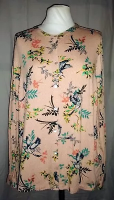 £8 • Buy Per Una Peach Coloured Floral Top Size 12