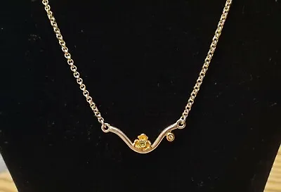 Pandora Necklace Rare Retired Two Tone Peridot Diamond • $459