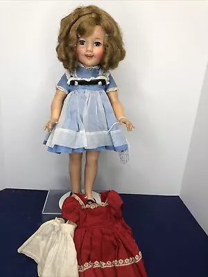 17” Vintage Ideal Shirley Temple Doll Vinyl In Blue Dress Extra Dress #co • $99.95