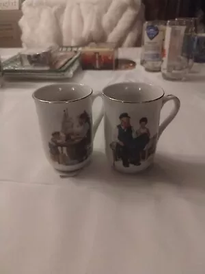 2 Vintage Norman Rockwell Coffee Mugs • $15