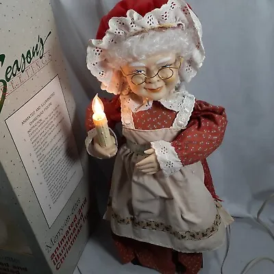 Seasons Merry On Ettes Animated Illuminated 24  Mrs Santa Claus W/ Candle Xmas • $29.95