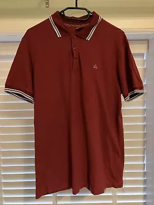 Merc London Polo Shirt Burgundy - Medium Mens • £7