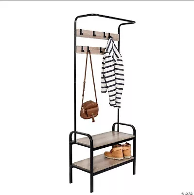 $52.99 • Buy Entry Rack & Bench - With This Entryway Bench With Coat Hooks
