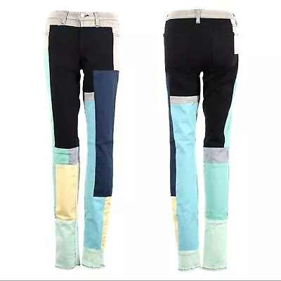 J Brand Slick Super Skinny Colorblock Patchwork Stretch Denim Jeans Size 24 • $45