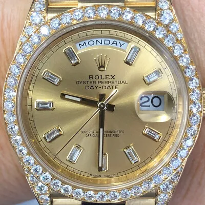 Rolex President 36mm 118238 Diamond Bezel And Lugs 18k Yellow Gold 128348RBR • $39990