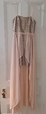 Aidan/Aidan Mattox  Hi-Low Evening Gown/Sequin Body-Con Dress/Pink Chiffon Sz2 • $51