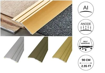 900mm Self Adhesive Anodised Aluminium Door Floor Bar Edge Trim Threshold Ramp • £5.99