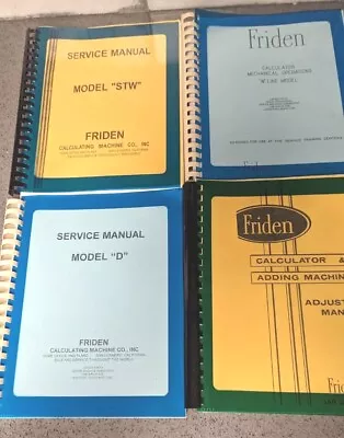 4 Lot~VINTAGE **FRIDEN** Calculator/Machine Manual STW W D HW CW And MORE • $99.99