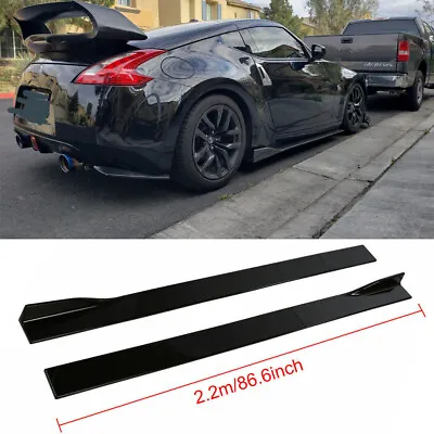 For Nissan 350Z 370Z 86.6'' Side Skirts Extension Lip Splitter Glossy Black • $89.99