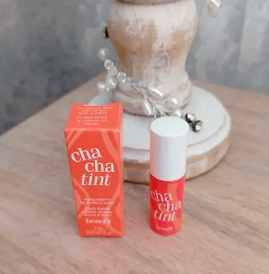 £4.95 • Buy Benefit Cha Cha Tint Mango Tinted Lip & Cheek Stain 2ml Mini/Sample Size Boxed