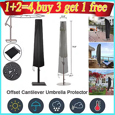 Large Heavy Duty Garden Parasol Cover Patio Umbrella Waterproof 1.9 X 0.3m Black • £6.59