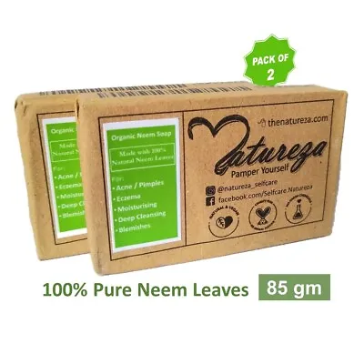 Natureza Organic Neem Soap Scrub Herbal Handmade Anti Acne Pack Of 2 • £7.20