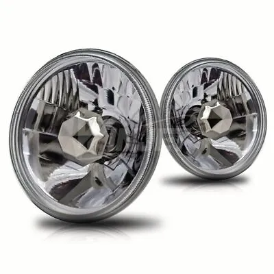 HeadLights Assembly 5  Round Conversion Halo Projector Clear Len Lamp Left&Right • $29.99