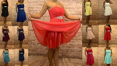 £76.15 • Buy Evening Dress Cocktail Bodice Prom Mini Spaghettiträge Maternity Wear