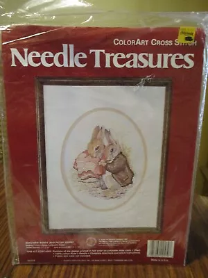 VTG Benjamin Bunny & Peter Rabbit Cross Stitch Kit Needle Treasures   02579 New • $7.50