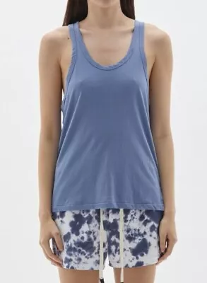 BNWT BASSIKE Slouch Athletic Tank Tee Singlet Washed Denim XS RRP$90 • $45