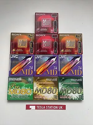 10x Sony JVC Maxell MD74 MD80 Recordable MinDisc Lot. 74 & 80 Min. All New. • £6.50
