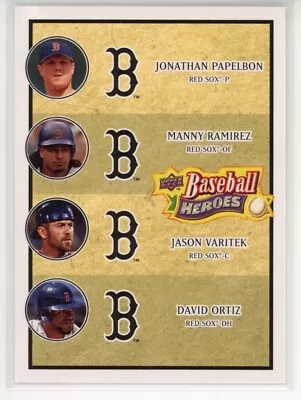 2008 Upper Deck Baseball Heroes #198 Papelbon/Ramirez/Varitek/Ortiz Red Sox • $1.99