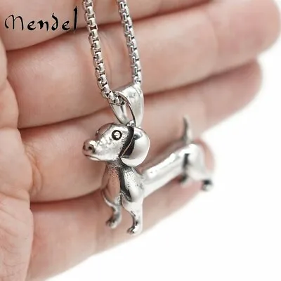 MENDEL Boys Girls Animal Pet Dachshund Dog Pendant Necklace Stainless Steel Set • $11.99