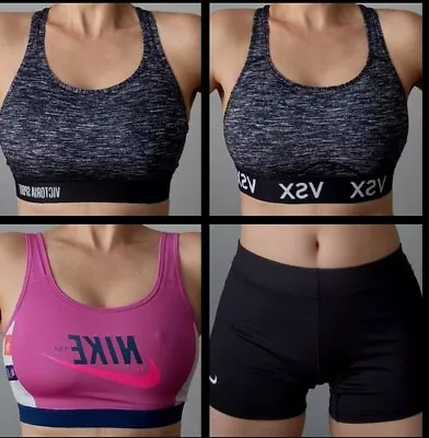 Nike Women's Dri-Fit VSX Bundle Lot Of 4 Set Bra & Game Volleyball Shorts! L • $45