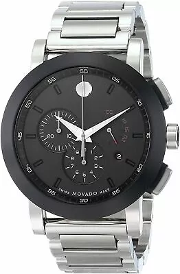 Movado Men's Museum Sport Stainless Steel Dark Blue Dial Swiss Chrono Watch • $999