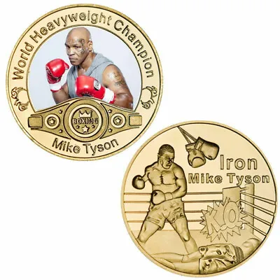 Mike Tyson Gold Coin  World Heavyweight Champion Boxing Fury Gloves Belt Usyk UK • £9.99