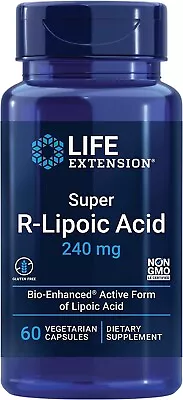 Life Extension Super R-Lipoic Acid 240 Mg 60 Vegetarian Capsules • $35.99