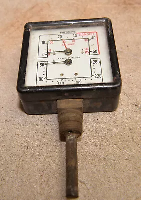 Vintage ASME Standard Dual Water Temperature & Pressure Gauge Collectible Steam • $39.99