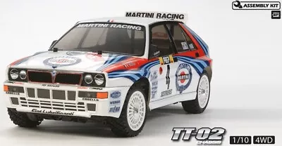 Tamiya 58570 Lancia Delta TT-02 4WD RC Car DEAL BUNDLE With Radio Bat Chrgr • £196.49