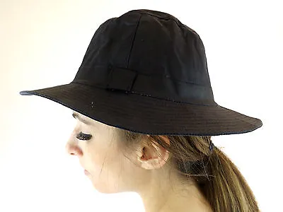 £12.09 • Buy New Wax Cotton Australian Bush Hat Ladies Mens Head Wear Navy Blue Hat S M L XL