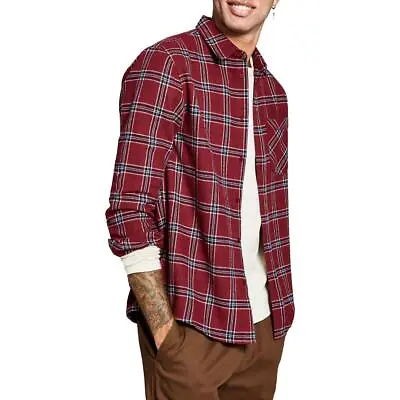 And Now This Mens Flannel Collared Plaid Button-Down Shirt BHFO 3431 • $7.99
